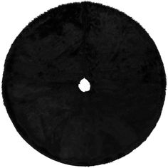 a black round rug on a white background