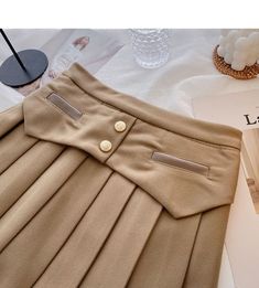 Design sense personalized high waist A-shaped slim skirt 5535 – girlhomeshops Slim Skirt, Ideas For Sewing, White Coffee, Color Khaki, Leather Glove, High Waist, Sense, High Waisted, Black White