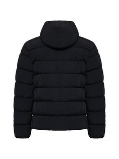 100% Polyester Down: 90% Polyamide, 10% Feather Classic Nylon Winter Outerwear, Classic Nylon Outerwear For Winter, Classic Winter Nylon Outerwear, Hooded Down Outerwear With Ribbed Cuffs, Hooded Puffer Jacket With Padded Collar For Workwear, Classic Outerwear With Detachable Hood For Cold Weather, Classic Nylon Outerwear With Padded Collar, Classic Outerwear With Padded Collar For Cold Weather, Winter Sport Coat With Padded Collar