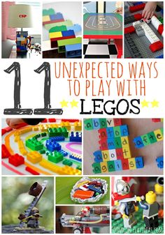 an image of legos with text overlay that reads 11 unexpected ways to play with legos