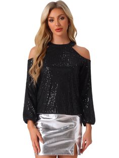 Shop Allegra K for sequin sparkle glitter long sleeve cold shoulder party tops you are looking for, get more women's blouses for yourelf. Order now! Free Returns!