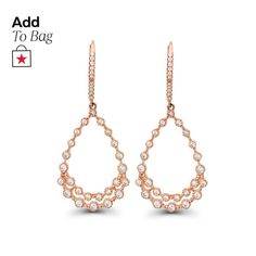 in stock Rose Gold Teardrop Cubic Zirconia Diamond Earrings, Pear-shaped Rose Gold Diamond Earrings, Rose Gold Pear-shaped Diamond Earrings, Rose Gold Bezel Set Fine Jewelry Earrings, Rose Gold Dangle Diamond Earrings For Anniversary, Macy's Teardrop Jewelry With Matching Earrings, Cubic Zirconia Teardrop Jewelry With Bezel Setting, Teardrop Cubic Zirconia Jewelry With Bezel Setting, 14k Rose Gold Pear-shaped Jewelry