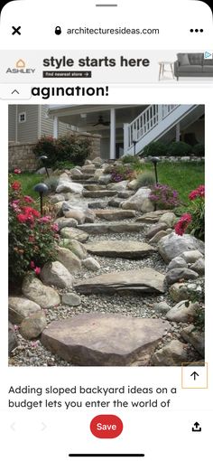 an image of a stone path in the yard