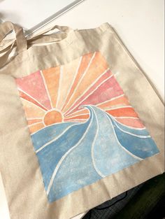 Decorated Tote Bags, Creative Tote Bag, Tote Bag Design Ideas, Diy Tote Bag Design, Painted Tote Bag, Handpainted Tote, Tote Bag Inspo