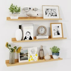 PRICES MAY VARY. Picture Ledge Shelf-Do you have many memorable pictures but don't have enough wall space to display them? The Axeman picture shelf is the perfect solution! Our floating shelves provide a centralized display of many photos without taking up a lot of wall space Multifunctional Floating Shelves-Our floating shelves for wall with special baffle design allow you to safely exhibit your collectibles and photos but no worries about slipping off! Wall shelves with 3 different depths store many items and have no affection for the aesthetics when displayed on the wall Premium Quality Material- Wall shelves with ledge are made of certified engineered wood for long-term use. The hole stickers included could cover the annoying holes perfectly, and the 16'' stud spacing with no drilling Floating Shelves With Lip, Shelves With Lip, Colorful Shelf, Wall Shelves Living Room, Cool Teen Bedrooms, Picture Ledge Shelf, Picture Shelf, Wall Shelves Bedroom, Floating Shelves Living Room