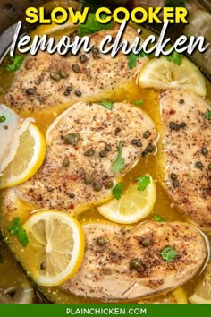 slow cooker lemon chicken is an easy and delicious meal that's ready in under 30 minutes