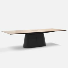 a black table with a wooden top