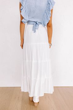 - Say in the summer breeze with this flowy maxi skirt! - Fully lined material - A stretchy elastic waistline - A flowy silhouette that ends in a maxi skirt length hemline Measurements S : Hip 36", Length 36.5", Waist 27". M : Hip 38", Length 36.5", Waist 29". L : Hip 40", Length 37", Waist 31". Flowy Rayon Beach Skirt, Summer Rayon Lined Maxi Skirt, Summer Relaxed Fit Rayon Maxi Skirt, Breezy Flowy Maxi Skirt For Day Out, Breezy Maxi Skirt For Day Out, Flowy Breezy Maxi Skirt For Day Out, Chic Rayon Maxi Skirt For Beach, Breezy Flowy Maxi Skirt With Elastic Waistband, Summer Maxi Skirt With Elastic Waistband For Day Out