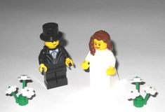 NEW LEGO BRIDE & GROOM MINIFIGURES These minifigures were made with all new Lego parts.  This Lego comes from a smoke free environment.  I have several custom Lego items listed and will gladly combine shipping charges to save you $$. Thanks for your interest! Wedding Blonde Hair, Brown Hair Bride, Blonde Hair Bride, Groom Black Tuxedo, Wedding Blonde, Wedding Brown, Lego Wedding, Hair Bride, Custom Lego