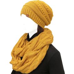 Stay warm and toasty with our scarf and beanie set. The scarf is knitted in a thick chunky pattern to provide extra warmth and coverage to keep the chills away. Wear the scarf double looped, or as a single long loop, over your head as a hood, around the shoulders as a shawl or bolero, as a tie or turtleneck. The beanie can be worn slouched down or as a traditional beanie and provides great coverage over the entire head and ears. Fun colors that will make your outfits stand out. The perfect fashion accessory for the winter. Available in various colors. Trendy fashion accessories. Gives your outfits color and personality. Look stylish in this scarf and beanie set with its chunky knit design. Its thick knitting and super soft material provides perfect coverage over the head and ears, and neck Trendy Fashion Accessories, Chunky Cable Knit, Knit Infinity Scarf, Chiffon Scarf, Long Scarf, Winter Knits, Look Stylish, Knit Scarf, Knitting Designs