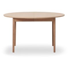 an oval wooden table with two leaves on the top