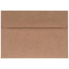 a brown envelope is open and has no paper on the front, with a white background