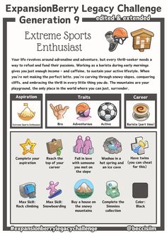 an info sheet describing the different types of sports equipment