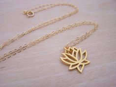 Yoga Lotus Flower 14k Gold Filled Dainty Necklace / Gift for Her Gold Flower Jewelry For Meditation, Gold Flower Shaped Necklace For Everyday, Everyday Gold Jewelry In Flower Shape, Gold Flower-shaped 14k Gold Filled Necklace, Delicate Gold Charm Necklaces With Flower Shape, Gold Lotus Flower Jewelry For Gift, Delicate Gold Flower Charm Necklaces, Lotus Flower Jewelry, Lotus Flower Pendant