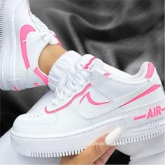 Pink Custom Air Force 1 Shadow-shecustomize Pink Nike Air, Air Force 1 Shadow, Nike Air Force One, Preppy Shoes, All Nike Shoes, Air Shoes, Custom Air Force 1, Nike Air Shoes, Cute Nike