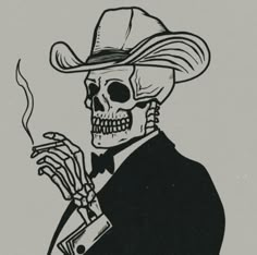 Vaquero Drawing, Skull With Cowboy Hat Tattoo, Hell Tattoo Ideas, Western Skull Tattoo, Texas Tattoo For Men, Skeleton Cowboy Tattoo, Cowboy Skull Tattoo, Vintage Tattoo Ideas, Joker Card Tattoo