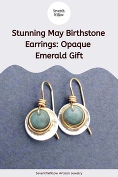 Stunning May Birthstone Earrings: Opaque Emerald Gift Nickel-free Yellow Gold Jewelry For May Birthstone, Nickel Free Yellow Gold Jewelry For May Birthstone, Nickel-free Yellow Gold May Birthstone Jewelry, Adjustable May Birthstone Jewelry With Round Stone, Adjustable Jewelry With May Birthstone, Turquoise Round Jewelry For May Birthstone, Nickel-free Spiritual Jewelry For May Birthstone, Unique Teardrop Birthstone Jewelry, Handmade Dangle Jewelry For Birthday