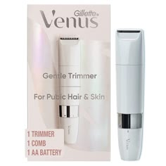 Brand New Sealed Gillette Venus Electric Razor Gentle Trimmer White GENTLE HAIR REMOVAL: Lateral skin protection fins offer a gentle removal of hair in the pubic area WET & DRY USAGE: Trimmer is designed to used in and out of the shower FOR THICK HAIRS: Specifically designed to work with thick hair DESIGNED IN GERMANY: Powered by Braun and designed in Germany EASY-TO-CLEAN: Designed with easy-rinse features Please see our store. If you have any questions, ask, we will be happy to assist you. Price reduced for a quicker sale. Thank you for shopping with us. Fast shipping! We offer affordable domestic and some international shipping.  International Buyers Please Note: Some items are not available for international shipping. Import duties, taxes, and charges are not included in the item price Detangle Brush, Pubic Hair Removal, Gillette Venus, Summer Must Haves, Aesthetic Amazon, Shave Gel, Smooth Shave, Electric Razor, Amazon Beauty