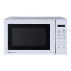 a white microwave oven with the door open