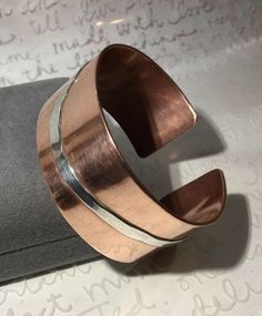 JOE TAFOYA San Ildefonso Handmade Copper Sterling 1” Cuff Bracelet 5.75” 45.8g | eBay Copper Jewelry Handmade Cuff Bracelets, Copper And Brass Jewelry, Silver And Copper Jewelry, Handmade Metal Jewelry, Copper Jewelry Diy, Handmade Copper Bracelet, Handmade Copper Jewelry, Fold Forming, Jewelry Making Rings