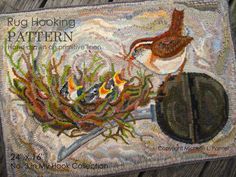 an image of a rug with birds on it and the words rug hooking pattern