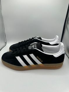 Adidas Gazelle Indoor “Black White Gum” size 8.5 men’s brand new with box missing lid message me with any questions Adidas Shoes Gazelle, Black Gazelle, Adidas Gazelle Black, Black Gazelles, Black Dreads, Gazelle Adidas, Custom Fitted Hats, Adidas Shoe, Adidas Gazelle Indoor