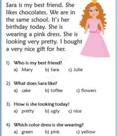 Read the comprehension and answer the following questions . easy reading worksheet Sara C, I Am Awesome