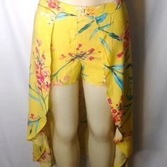 Yellow Tropical Floral Shorts - The Fix Clothing