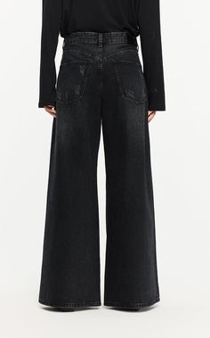 100% cotton Oversized High Rise Bottoms For Fall, Washed Black Relaxed Fit Mid-rise Jeans, Oversized Mid-rise Bottoms For Fall, Washed Black Mid-rise Relaxed Fit Jeans, Fall Relaxed Fit Pants With Frayed Hem, Trendy Oversized Mid-rise Bottoms, Oversized Mid-rise Denim Bottoms, Oversized High-rise Pants For Fall, Oversized High Rise Pants For Fall