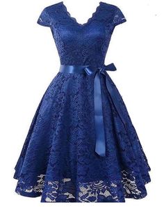 Aline Midi Dress, Sapphire Blue Dress, Formal Dance Dresses, Royal Clothes, Lace Sash, Dress Tea Length, Winter Fall Outfits, Formal Dance