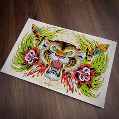 Enrico Galli prints Enrico Galli Print#4- 12''x18'' Copyright Tattoo, Evil Skull Tattoo, Evil Skull, Tattoo Apprenticeship, Panther Tattoo, Tattoo Reference, Traditional Flash, Dragon Ball Super Wallpapers, Tattoo Lettering Fonts