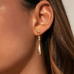 Gold Earrings Formal Wedding Jewelry, Gold Bridesmaid Accessories, Long Dangly Gold Earrings, Formal Jewelry Gold Earrings, Formal Earrings Gold, Trendy Gold-tone Dangle Earrings, Chic Teardrop Earrings Tarnish Resistant, Trendy Teardrop Earrings For Formal Occasions, Trendy Formal Teardrop Earrings For Pierced Ears