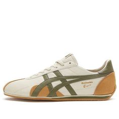 Onitsuka Tiger Runspark Running Shoes White/Green/Gold 1183B480-200 (SNKR/Unisex) Mens Vintage Shoes, Onitsuka Tiger Runspark, Retro Sneakers Mens, Men’s Sneakers, Onitsuka Tiger Shoes, Men Shoes Aesthetic, Trendy Shoes For Men, Tiger Shoes, Running Shoes White