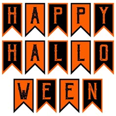 happy halloween buntings with black and orange letters