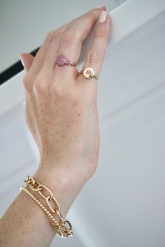 The unabashed resurgence of motifs that bring us joy. This sweet little heart ring is as refined as it is retro. Bigger Arms, Ring Sizer, Pink Ring, Pinky Ring, Diamond Bracelets, Pink Sapphire, Locket, All The Way, Bend