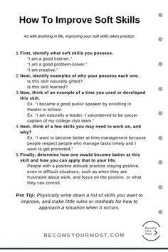 How To Improve Soft Skills School Environment, Job Interview Tips, Get My Life Together, Good Listener, Get Your Life, The Good News, Skills To Learn, Write It Down, Soft Skills