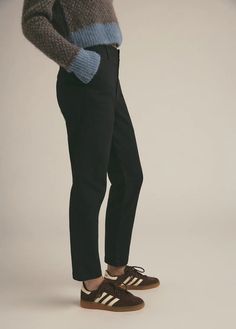 Elevate your denim inventory with The Market Trouser. It is cut with a 10" mid rise and a straight leg that's easy at the hips and thigh. with classic trouser styling (including front slant pockets, back welt pockets and a double-band waistband), the dark, reactive black wash has a chic look that makes any denim day fe Modern Mid-rise Bottoms With Welt Pockets, Fall Straight Leg Chinos With Welt Pockets, Fitted Straight Leg Pants With Five Pockets, Elevated Casual Pants With Five Pockets, Trendy Relaxed Fit Jeans For Work, Fitted Jeans With Seam Detailing For Work, Relaxed Fit Tapered Leg Workwear Jeans, Relaxed Fit Tapered Leg Jeans For Work, Classic High Rise Workwear Bottoms