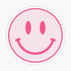 a pink smiley face sticker