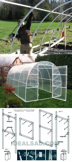 the diagram shows how to build a greenhouse in an area with lots of windows and doors