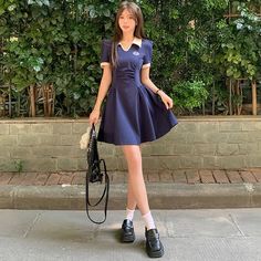 44605183983838|44605184016606|44605184049374|44605184082142 Autumn Korean Fashion, Vintage College, Vintage Preppy, Dress For Short Women, College Fashion, School Fashion, Polo Dress, Long Dresses, Images Gif