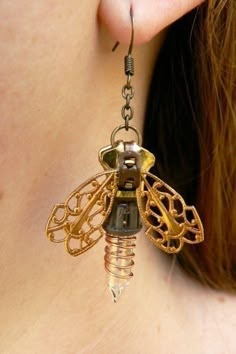 Zipper Earrings, Steampunk Earrings, Steampunk Ideas, Diy Armband, Steam Punk Jewelry, Style Steampunk, Steampunk Diy