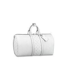 LOUIS VUITTON® - Keepall Bandoulière 50 - Optical White Ballerina Pumps, Trunk Bag, Louis Vuitton Keepall, Wallet Pouch, Monogram Bag, Louis Vuitton Official, Buckle Shoes, Silver Jewelry Fashion, Business Bag