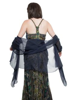 "100% silk stole wrap with sleeves made with finest iridescent chiffon of navy color. Great accessories for elegant evening dress ------------------------------------------------------------ Please measure your arms and bust before to order: Fits sizes S - 2X BUST: XS-S: 32,5-34 inches M-L: 36-38 inches XL-2X: 40-42 inches UPPER ARMS: 11-13 inches WRISTS: 8 - 10 inches ----------------------------------------------------------- NB:The sleeves of this stole are made just to hold this wrap on your Silk Shawl Scarf For Party, Silk Shawl For Evening, Elegant Sheer Silk Scarf For Formal Occasions, Elegant Chiffon Silk Scarf For Evening, Elegant Silk Scarf Shawl For Parties, Elegant Silk Shawl Scarf For Party, Elegant Evening Silk Scarf Shawl, Elegant Silk Shawl For Evening, Elegant Silk Evening Shawl