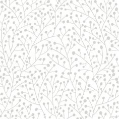 a white and gray wallpaper with small leaves