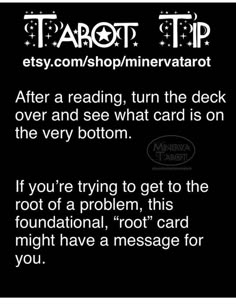 a text message with the words tarot on it