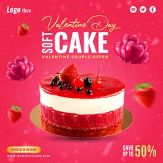 valentine's day sale with cake and berries