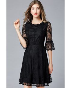 Get 10% off now! Buy L-5XL Pretty Black Lace Aline Party Dress with Sleeves at cheap price online. Free stable shipping and pro custom service since 2009. Elegant Black Mini Dress With Lace Patchwork, Elegant Black Half Sleeve Midi Dress, Elegant Black Midi Dress With Half Sleeves, Elegant Black Half Sleeve Dress, Black Half-sleeve Party Dress, Black Lace Short Sleeve Dress, Black Lace Dress With Short Sleeves, Black Half Sleeve Party Dress, Elegant Black Short Sleeve Lace Dress