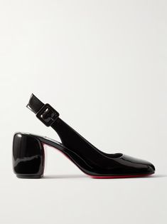 CHRISTIAN LOUBOUTIN Minny Sling 70 patent leather slingback sandals | NET-A-PORTER Christian Louboutin Women, Slingback Sandals, Slingback Sandal, Mid Heel, Net A Porter, Women Collection, Patent Leather, Christian Louboutin, Porter