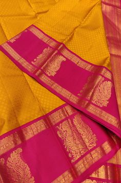 Orange Handloom Kanjeevaram Pure Silk Saree With Bird Design Border Irkal Saree Silk, Yellow And Pink Saree, Irkal Saree, Nalli Silk Sarees, Kerala Saree Blouse Designs, Cutwork Saree, Saree Tassels Designs, Kanjivaram Sarees Silk