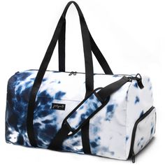 Heading away for a long weekend? This extra-large travel duffel will hold everything you need and keep you organized. The bag has an easy-access front pocket, a large side pocket to store your shoes, and an interior pocket with a zipper to keep your items, including toiletries, secure. Use it as a travel bag, yoga bag, hospital bag, maternity bag, or gym bag. It’s nice and roomy, so you can fit all your gear in one place. Color: Tie Dye. Gender: female. Age Group: adult. Pattern: Tie Dye Design. Duffle Bag With Wheels, Small Gym Bag, Bag With Shoe Compartment, Large Duffle Bag, Gym Bag Essentials, Overnight Travel Bag, Travel Duffel Bag, Gym Tote, Yoga Bag